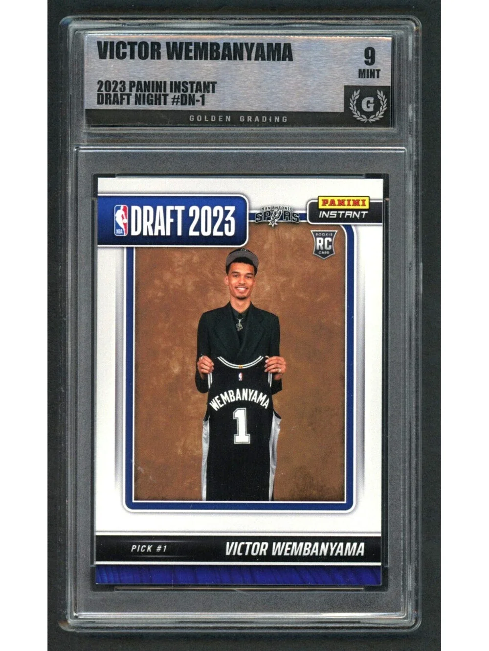 2023-24 Panini Instant DN-1 Victor Wembanyama Spurs Rookie  (RC) Graded Mint 9